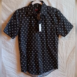 jf j.ferrar Black Shirt with White Dots